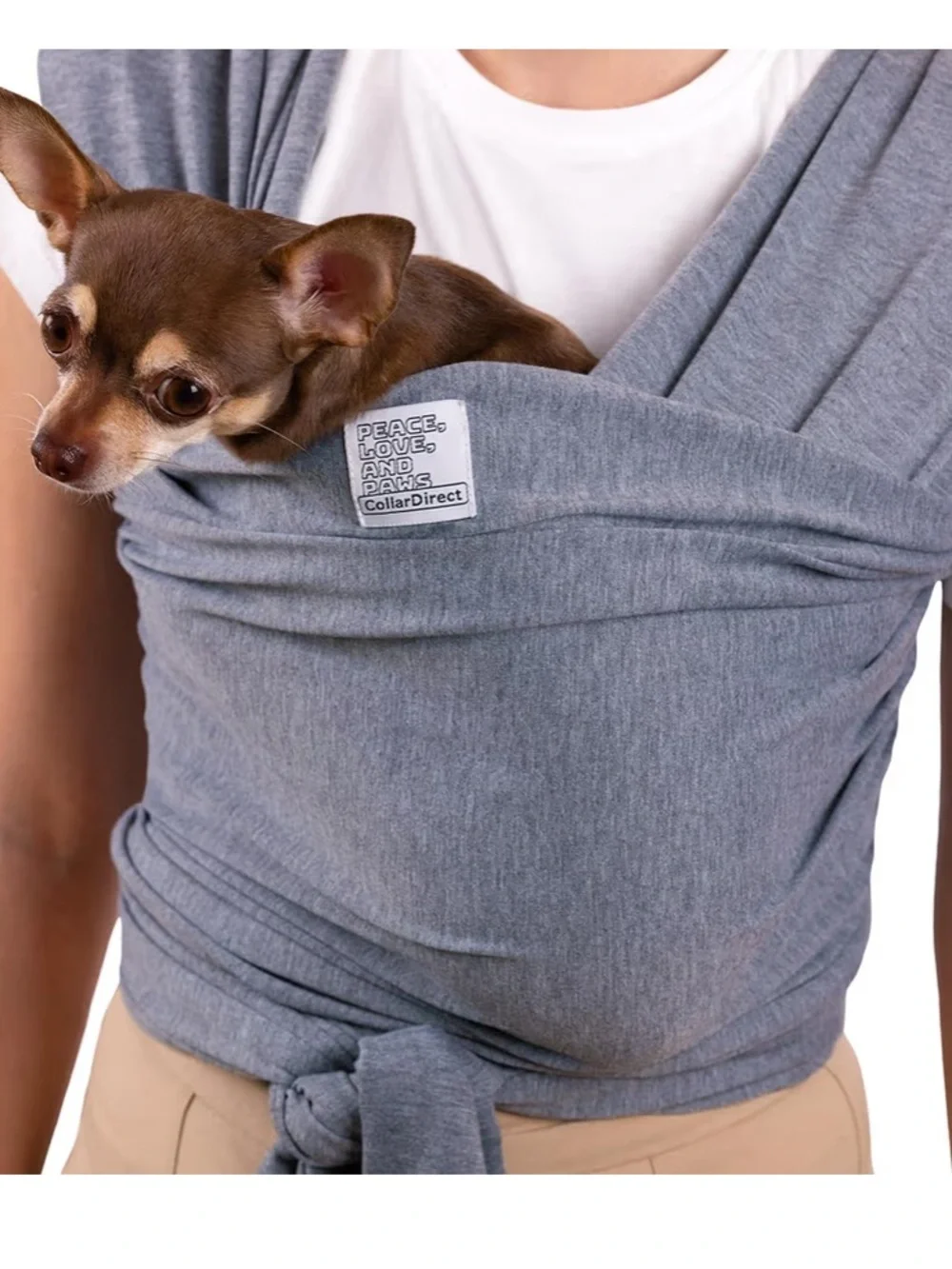 NWOT GRAY Cat Dog Carrier Hands-Free Pet Wrap